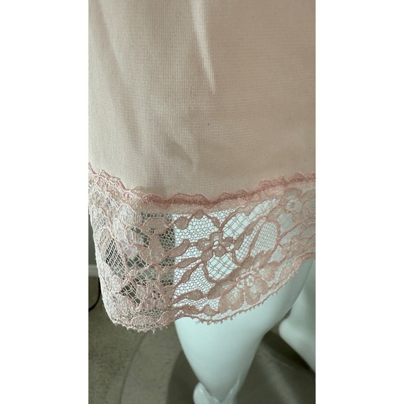 VTG Vanity Fair Powder Pink Slip Lace Dress Lingerie Pinup Boudoit - Picture 8 of 13